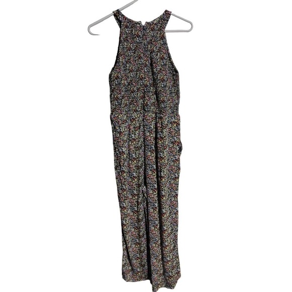 Ann Taylor Loft floral smocked wide leg halter top jumpsuit woman size 2 - Picture 6 of 8